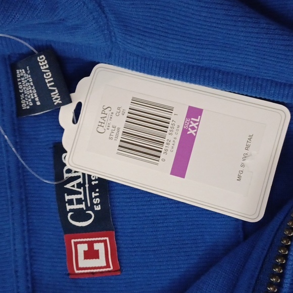 Chaps Other - Chaps Blue French Ribbed Fleece Pullover Long Sleeve NWT